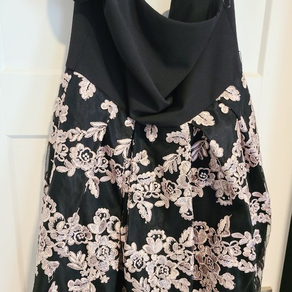 Eliza J Black and White Off-Shoulder Midi Dress - Picture 2 of 4